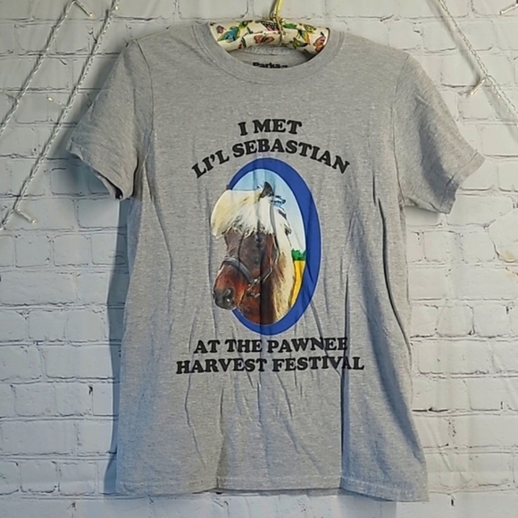 Parks and Recreation I Met Lil Sebastian Pawnee Indiana Harvest Festival Tee S - Picture 3 of 15